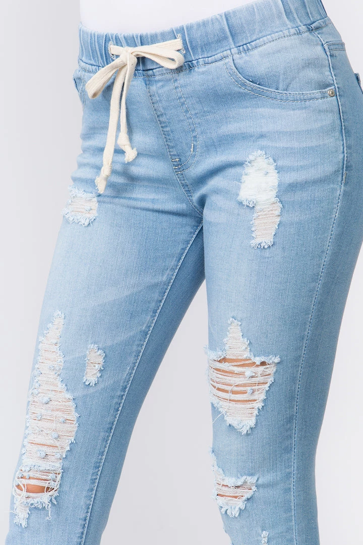 Love Moda High Waist Distressed Skinny Denim Joggers 9 Love Moda High Waist Distressed Skinny Denim Joggers