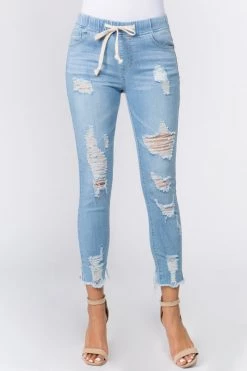 Love Moda High Waist Distressed Skinny Denim Joggers 21 Love Moda High Waist Distressed Skinny Denim Joggers