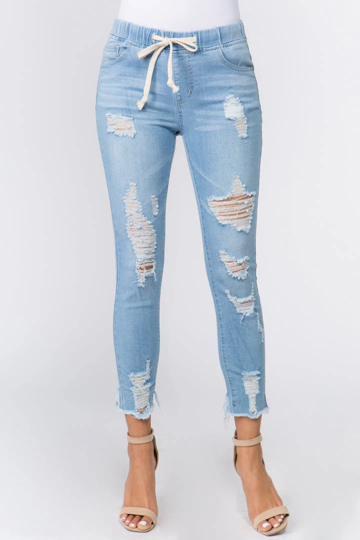 Love Moda High Waist Distressed Skinny Denim Joggers 12 Love Moda High Waist Distressed Skinny Denim Joggers