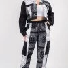 Lovemoda High Waist Bandana Patched Joggers - Plus Size