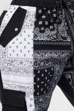 Lovemoda High Waist Bandana Patched Joggers - Plus Size