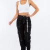 LOVE MODA High Waist Cargo Jogger Pants With Keychain NEW ARRIVALS