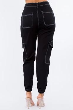 LOVE MODA High Waist Cargo Jogger Pants With Keychain NEW ARRIVALS