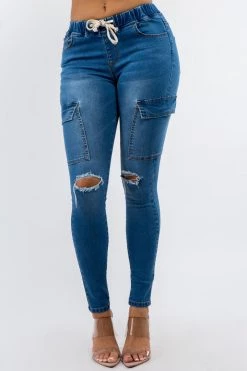 LOVE MODA High Waist Denim Joggers NEW ARRIVALS