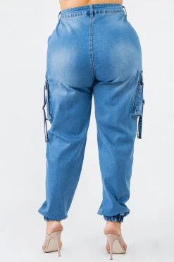 LOVE MODA High Waist Jogger Style Cargo Pants - Plus Size CURVY