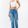 LOVE MODA High Waist Jogger Style Cargo Pants