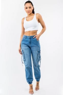 LOVE MODA High Waist Jogger Style Cargo Pants