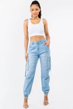 LOVE MODA High Waist Jogger Style Cargo Pants