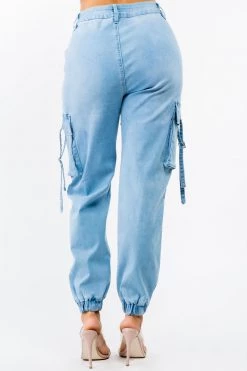 LOVE MODA High Waist Jogger Style Cargo Pants - Plus Size CURVY