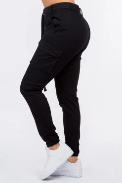LOVE MODA High Waist Cargo Joggers With Belt