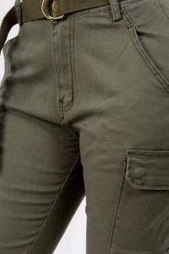 LOVE MODA High Waist Cargo Joggers With Belt