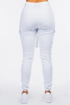 LOVE MODA High Waist Cargo Joggers With Belt