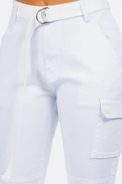 LOVE MODA High Waist Cargo Joggers With Belt