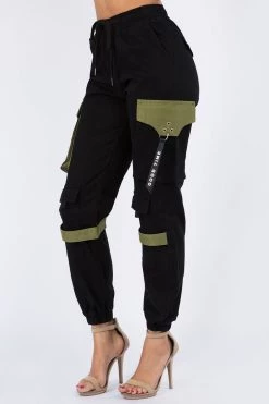 LOVE MODA High Waist Cargo Jogger Pants With Utility Pockets