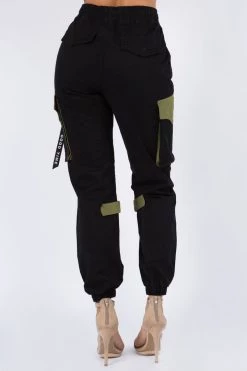 LOVE MODA High Waist Cargo Jogger Pants With Utility Pockets