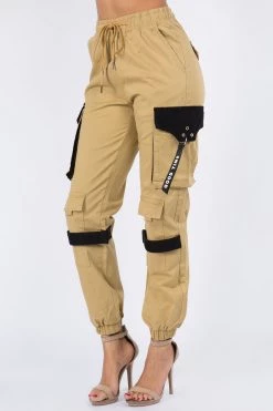 LOVE MODA High Waist Cargo Jogger Pants With Utility Pockets