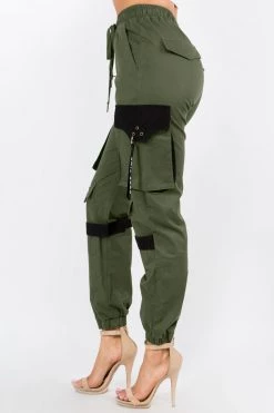 LOVE MODA High Waist Cargo Jogger Pants With Utility Pockets