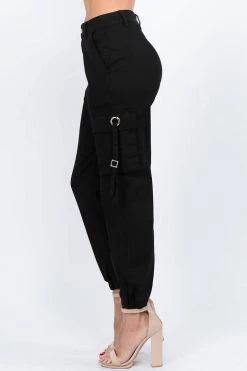 LOVE MODA Mid Rise Jogger Pants With Utility Pockets NEW ARRIVALS