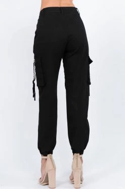 LOVE MODA Mid Rise Jogger Pants With Utility Pockets NEW ARRIVALS