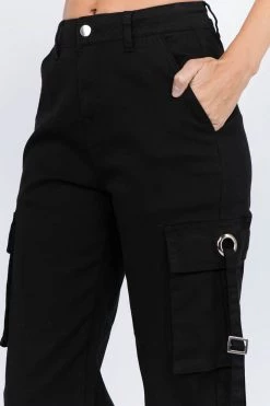 LOVE MODA Mid Rise Jogger Pants With Utility Pockets NEW ARRIVALS