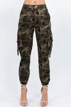 LOVE MODA Mid Rise Jogger Pants With Utility Pockets NEW ARRIVALS