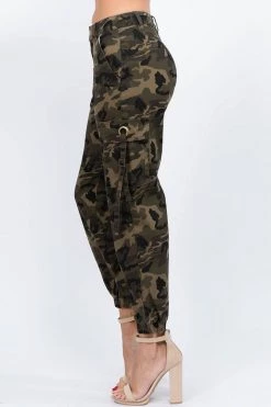 LOVE MODA Mid Rise Jogger Pants With Utility Pockets NEW ARRIVALS
