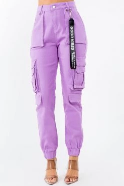 LOVE MODA High Rise Cargo Joggers With Pockets NEW ARRIVALS