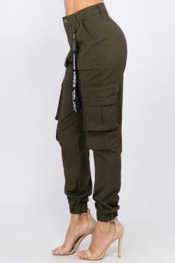 LOVE MODA High Rise Cargo Joggers With Pockets NEW ARRIVALS