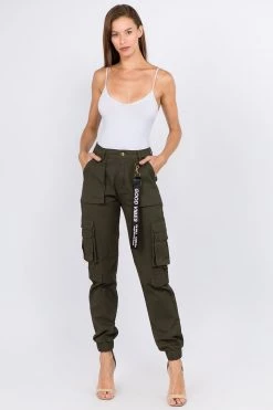 LOVE MODA High Rise Cargo Joggers With Pockets NEW ARRIVALS