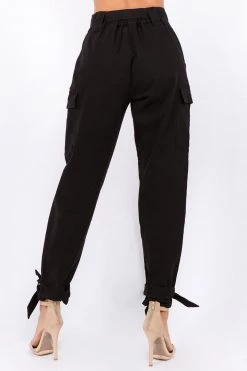 Love Moda High Waist Cargo Joggers With Ties BOTTOMS