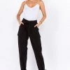 Love Moda High Waist Cargo Joggers With Ties BOTTOMS