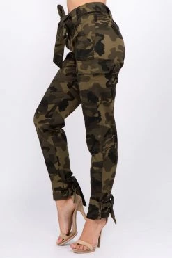 Love Moda High Waist Cargo Joggers With Ties BOTTOMS