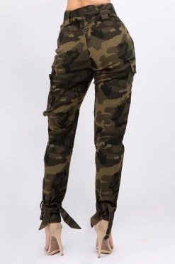 Love Moda High Waist Cargo Joggers With Ties BOTTOMS
