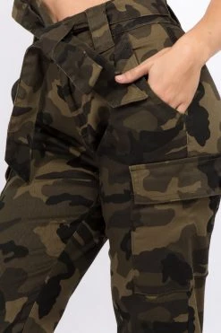 Love Moda High Waist Cargo Joggers With Ties BOTTOMS