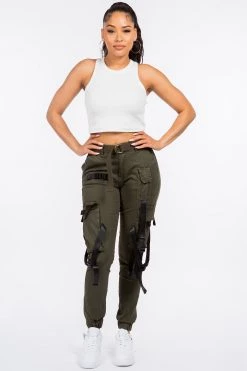 LOVE MODA High Waist Jogger Pants With Straps NEW ARRIVALS