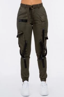 LOVE MODA High Waist Jogger Pants With Straps NEW ARRIVALS