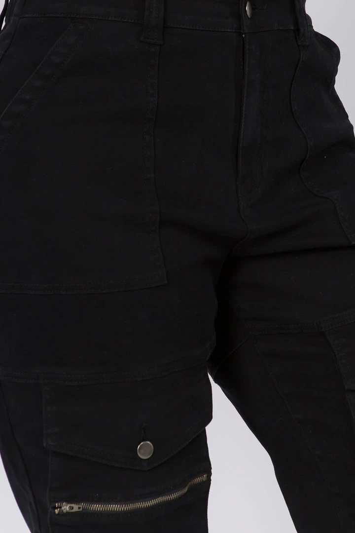 Love Moda High Waist Denim Joggers With Utility Pockets - Plus Size 4 Love Moda High Waist Denim Joggers With Utility Pockets - Plus Size