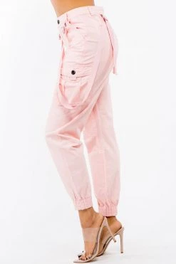 LOVE MODA High Waist Cargo Joggers With Suspenders BEST SELLERS