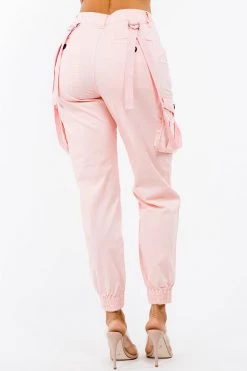 LOVE MODA High Waist Cargo Joggers With Suspenders BEST SELLERS