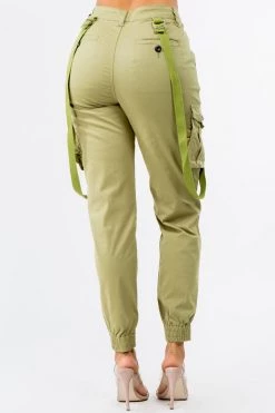 LOVE MODA High Waist Cargo Joggers With Suspenders BEST SELLERS