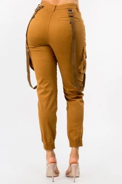 LOVE MODA High Waist Cargo Joggers With Suspenders BEST SELLERS