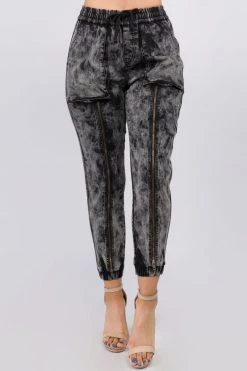 LOVE MODA High Waist Jogger Style Jeans W/ Zipper