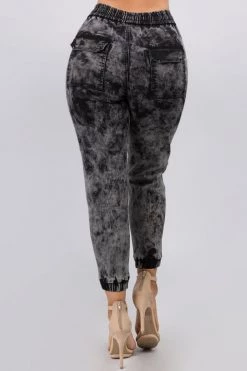 LOVE MODA High Waist Jogger Style Jeans W/ Zipper