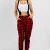 LOVE MODA Plaid Suspender Cargo Joggers BOTTOMS