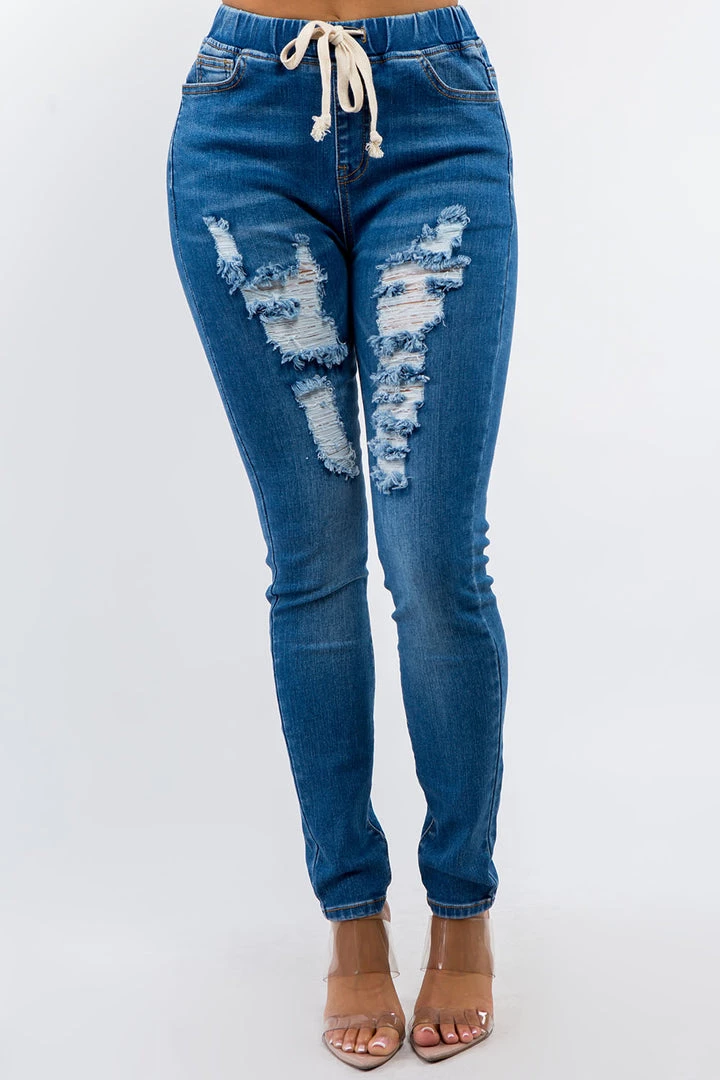 LOVE MODA High Waist Distressed Denim Joggers NEW ARRIVALS 5 LOVE MODA High Waist Distressed Denim Joggers NEW ARRIVALS