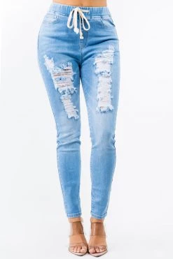 LOVE MODA High Waist Distressed Denim Joggers NEW ARRIVALS 19 LOVE MODA High Waist Distressed Denim Joggers NEW ARRIVALS