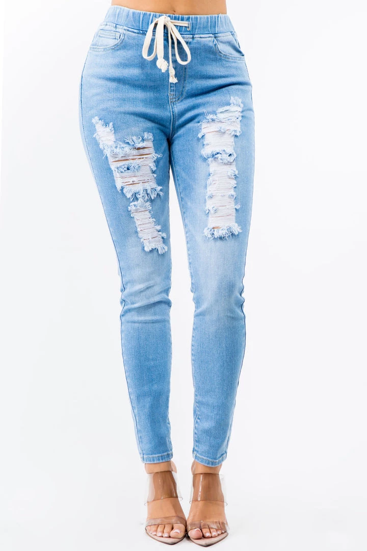 LOVE MODA High Waist Distressed Denim Joggers NEW ARRIVALS 10 LOVE MODA High Waist Distressed Denim Joggers NEW ARRIVALS