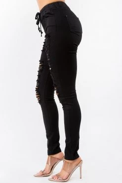 LOVE MODA High Waist Distressed Stretch Skinny Joggers NEW ARRIVALS