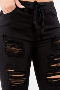 LOVE MODA High Waist Distressed Stretch Skinny Joggers NEW ARRIVALS