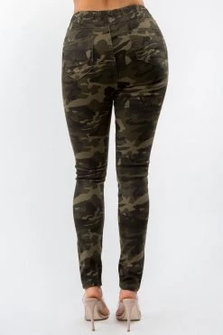 LOVE MODA High Waist Distressed Stretch Skinny Joggers - Plus Size